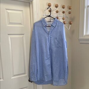 Paul & Shark - Old Money Preppy Linen Long Sleeve Button Down - Blue - XXL